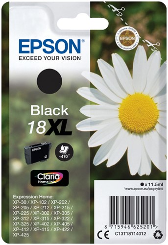 Inkcartridge Epson T1811 18XL zwart