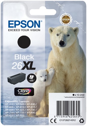 Inkcartridge Epson T2621 26XL zwart