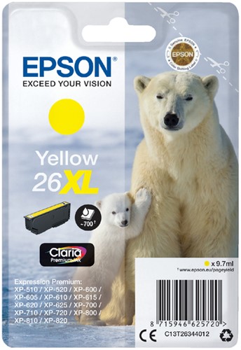 Inkcartridge Epson T2634 26XL geel
