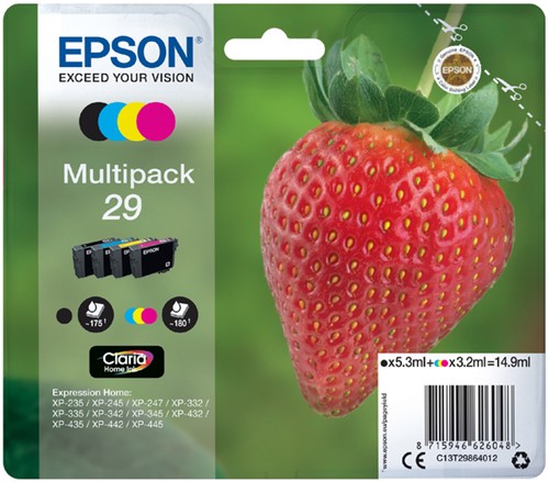 Inkcartridge Epson T2986 29 zwart + 3 kleuren
