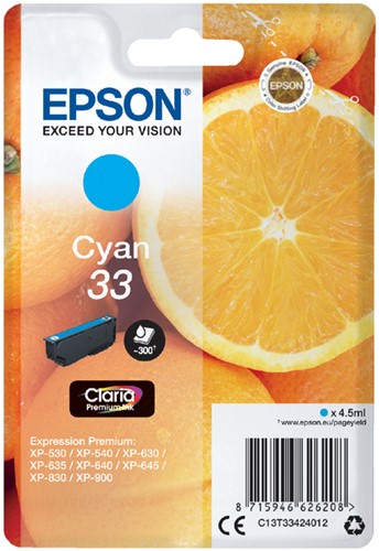 Inkcartridge Epson T3342 33 cyaan