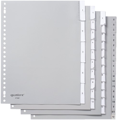 Tabbladen A4 1-10 23g. grijs pp extra breed Quantore-2