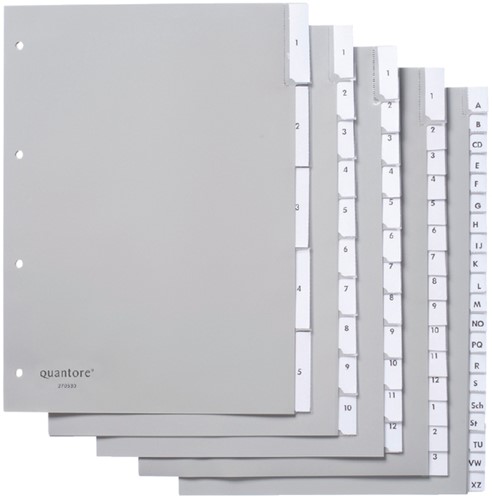 Tabbladen A4 5-insteek 4g. grijs pp Quantore-2