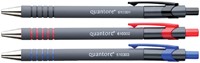 Balpen Quantore rubbergrip drukknop assorti pk/5-2