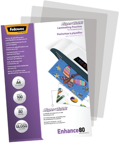 Lamineerhoes Fellowes A4 Superquick 2x80micron ds/100-2
