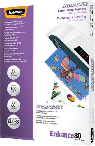 Lamineerhoes Fellowes A4 Superquick 2x80micron ds/100