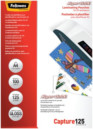 Lamineerhoes Fellowes A4 Superquick 2x125micron ds/100-3