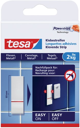 Powerstrip Tesa voor tegels en metaal 2kg pk/9