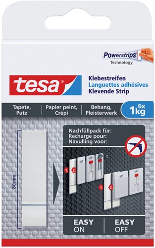Powerstrip Tesa voor behang en pleisterwerk 1kg pk/6