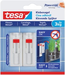 Klevende spijker Tesa voor tegels en metaal verstelbaar 3kg pk/2