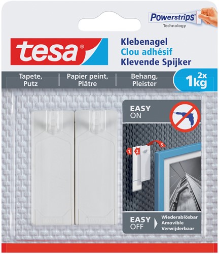 Klevende spijker Tesa voor behang en pleisterwerk 1kg pk/2 