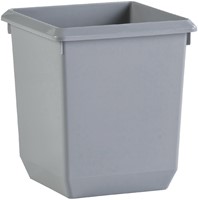 Papierbak kunststof vierkant taps 21L 31cm hoog grijs
