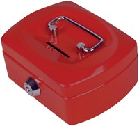 Geldkist 125x95x60mm met gleuf rood-2