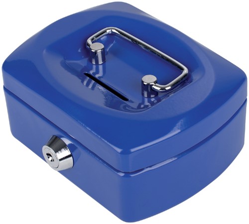 Geldkist 125x95x60mm met gleuf blauw-2