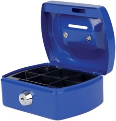Geldkist 125x95x60mm met gleuf blauw