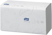 Handdoek Tork H3 Advanced singlefold 2-laags 248x230mm 15x250 vel wit 290163-1