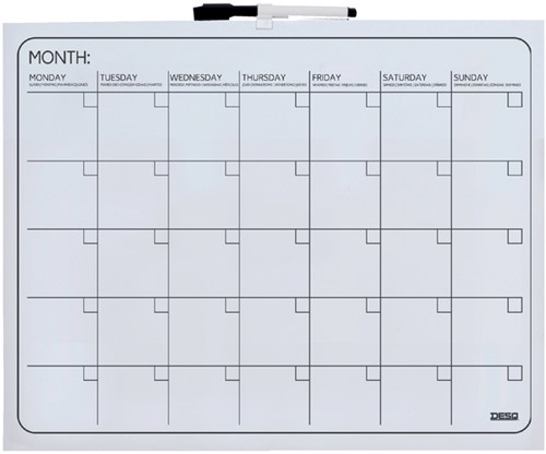 Planbord maand Desq 40x50cm randloos + magnetische marker