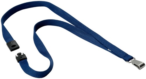 Textielkoord Durable 8127 44cm Softcolor met karabijnhaak nachtblauw pak/10