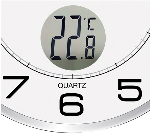 Wandklok Unilux Tempus radio controlled Ø30,5cm lichtgrijs -3