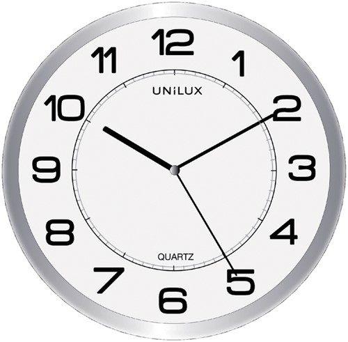 Wandklok Unilux Attraction Ø22cm lichtgrijs