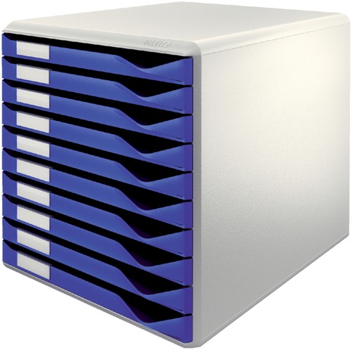 Ladenkastje Leitz 10 laden grijs/blauw