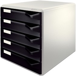 Ladenkastje Leitz 5 laden grijs/zwart