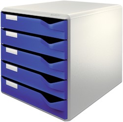 Ladenkastje Leitz 5 laden grijs/blauw
