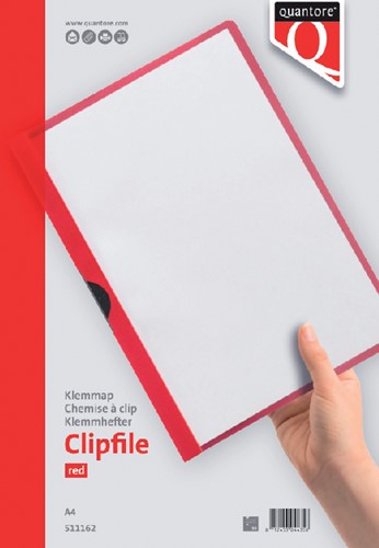 Klemmap A4 Quantore 30vel rood