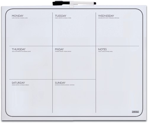Planbord week Desq 40x50cm randloos + magnetische marker