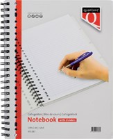 Schrijfblok Quantore A4 23r spiraal/college lijn met 4 tabs