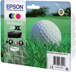 Inkcartridge Epson T3476 34XL zwart + 3 kleuren
