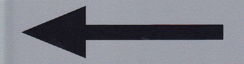 Deurplaatje zelfklevend 44x165mm - pijl