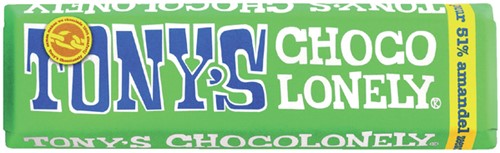 Chocolade Tony's Chocolonely reepje 47gr puur amandel zeezout