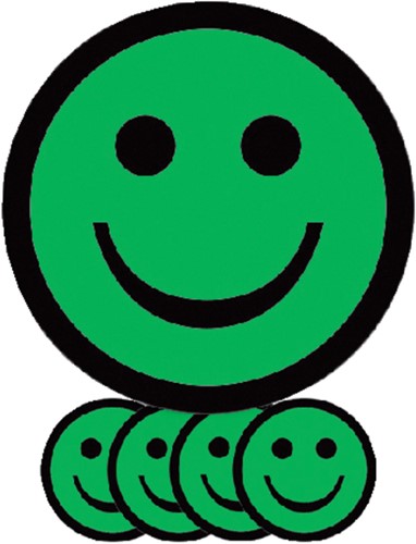Magneet TNP smiley 50mm emotie blij groen pk/5