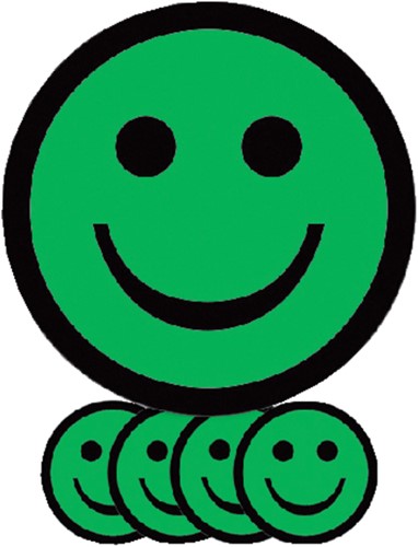 Magneet TNP smiley 75mm emotie blij groen pk/5