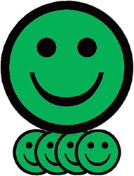 Magneet smiley 25mm emotie blij groen pk/5