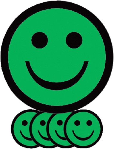 Magneet smiley 25mm emotie blij groen pk/5