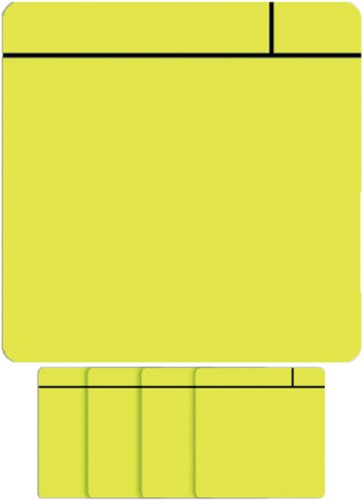 Magneet scrum 75x75mm geel pk/5