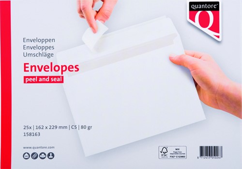 Enveloppen bank 162x229mm Quantore zelfklevend pk/25-3
