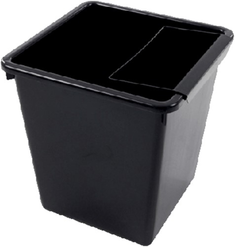 Papierbak kunststof vierkant taps 21L 31cm hoog zwart-3