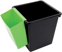 Papierbak kunststof vierkant taps 27L 36cm hoog zwart-2