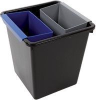 Papierbak kunststof vierkant taps 21L 31cm hoog zwart-2