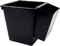 Papierbak kunststof vierkant taps 27L 36cm hoog zwart-1