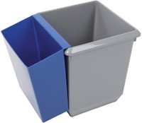Papierbak kunststof vierkant taps 27L 36cm hoog grijs-1