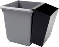 Papierbak kunststof vierkant taps 21L 31cm hoog grijs-2