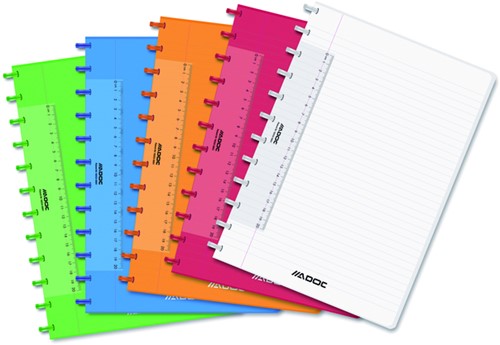 Schrift Adoc Colorlines A4 lijn144blz  90gr PP assorti