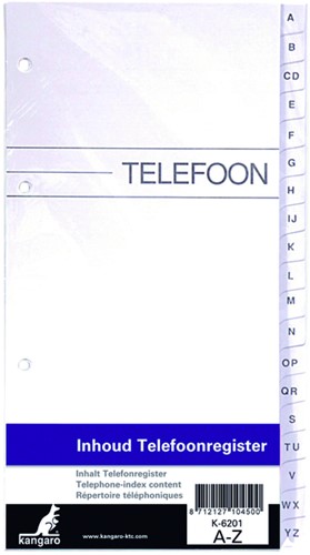 Telefoonalbumvulling Kangaro K-6201 4 rings A-Z 