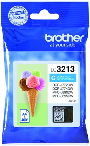 Inkcartridge Brother LC-3213 cyaan HC