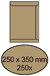 Envelop akte IEZZY 250x350mm zelfklevend 90gr bruin 250stuks