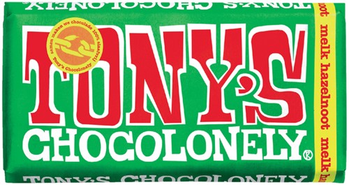 Chocolade Tony's Chocolonely reep 180gr hazelnoot